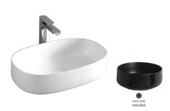 Раковина ArtCeram Cognac COL005 17 00, накладная, цвет черный матовый, 68 х 35 х 15 см