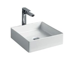 Раковина ArtCeram Scalino 38 SCL001 01 00, накладная, цвет белый глянцевый, 38 х 38 х 11.5 см