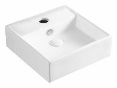 Раковина Azario 38 см накладная, с переливом, 1 отверстие, белый, AZ4148