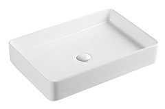 Раковина Azario 60 см накладная, без перелива, белый, AZ-2174