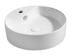 Раковина Azario 46.5 см накладная, с переливом, 1 отверстие, белый, AZ4104