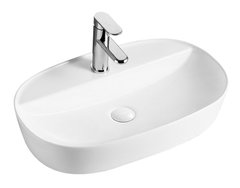 Раковина Azario 61 см накладная, без перелива, 1 отверстие, белый, AZ-2203 SP