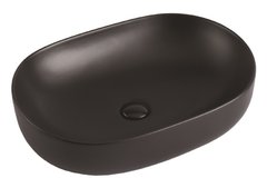 Раковина Azario 60 см накладная, без перелива, черный матовый, AZ-78326MB