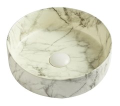 Раковина Azario 35.5 см накладная, без перелива, мрамор матовый, AZ-3134-ST
