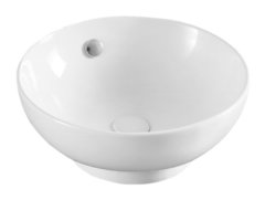 Раковина Azario 41 см накладная, с переливом, белый, AZ-4947