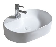 Раковина Azario 60 см накладная, без перелива, 1 отверстие, белый, AZ41302