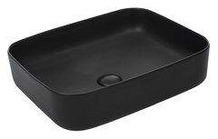 Раковина Azario 50 см накладная, без перелива, черный матовый, AZ-2195-MB
