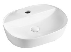 Раковина Azario 50.5 см накладная, без перелива, 1 отверстие, белый, AZ-2202