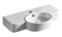 Раковина Azario 70.5 см накладная, с переливом, 1 отверстие, белый, AZ-4360T