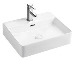 Раковина Azario 51.5 см накладная, с переливом, 1 отверстие, белый, AZ-2173-SSP