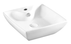 Раковина Azario 43.5 см накладная, с переливом, 1 отверстие, белый, AZ-4263