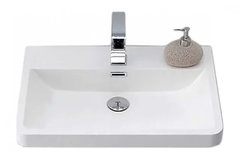 Раковина BelBagno Piramide PIR-650-LVB, 65 см, искусственный камень, белый