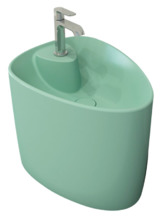 Раковина Bocchi Etna моноблок 1343-033-0126, 58 см, фарфор, мятная