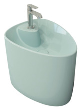 Раковина Bocchi Etna моноблок 1343-029-0126, 58 см, фарфор, светло-голубая