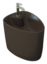 Раковина Bocchi Etna моноблок 1343-025-0126, 58 см, фарфор, кофейная