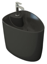 Раковина Bocchi Etna моноблок 1343-020-0126, 58 см, фарфор, антрацит