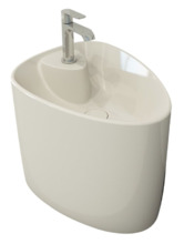 Раковина Bocchi Etna моноблок 1343-014-0126, 58 см, фарфор, кремовая