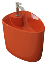 Раковина Bocchi Etna моноблок 1343-012-0126, 58 см, фарфор, оранжевая