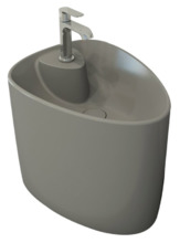 Раковина Bocchi Etna моноблок 1343-006-0126, 58 см, фарфор, серая