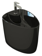 Раковина Bocchi Etna моноблок 1343-005-0126, 58 см, фарфор, черная