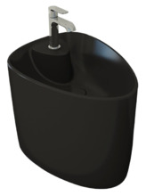 Раковина Bocchi Etna моноблок 1343-004-0126, 58 см, фарфор, черная матовая