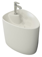 Раковина Bocchi Etna моноблок 1343-002-0126, 58 см, фарфор, белая матовая