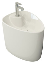 Раковина Bocchi Etna моноблок 1343-001-0126, 58 см, фарфор, белая