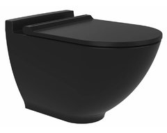 Подвесной безободковый унитаз Bien Harmony с тонким сиденьем микролифт, цвет черный матовый, HRKA052N5VP0B7000/VTMU11B7B7HB0