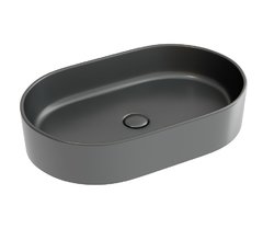 Раковина Ceramicanova Element CN6048MDH, 60 см, фарфор, цвет темный антрацит матовый