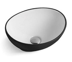 Раковина CeramaLux Серия NC 7138 BW накладная, белый/черный