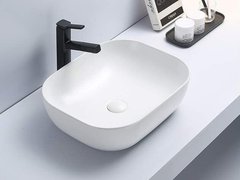 Раковина CeramaLux N 78104MW накладная, с донным клапаном, белый матовый