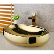 Раковина CeramaLux NC 433-2, 50 см, фаянс, цвет золото