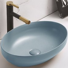 Раковина CeramaLux Серия NC, 78590MHL, 50,2 х 36,3 см, накладная, с донным клапаном, цвет голубой матовый