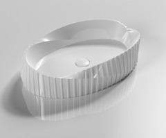 Раковина CeramaLux Серия NC, 78750, 60 х 38,5 см, накладная, цвет белый глянцевый