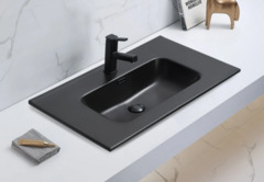 Раковина CeramaLux Серия N, 9080MMB, 81 см, фаянс, цвет черный матовый