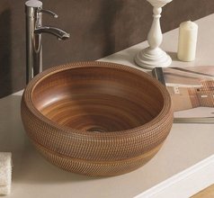 Раковина CeramaLux Серия NC, J2055, 42 х 42 см, накладная, цвет коричневый матовый