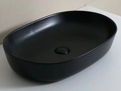 Раковина CeramaLux Серия N 78327-1MB, 61 х 41 см, накладная, черный матовый