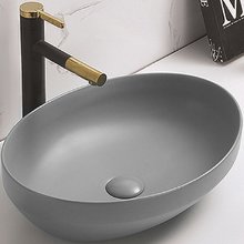 Раковина CeramaLux Серия NC, 78590MH, 50,2 х 36,3 см, накладная, с донным клапаном, цвет светло-серый матовый