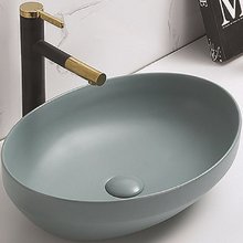 Раковина CeramaLux Серия NC, 78590MLG, 50,2 х 36,3 см, накладная, с донным клапаном, цвет зеленый матовый