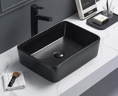 Раковина CeramaLux Серия NC, 7050MB, 47 х 36 см, накладная, цвет черный матовый