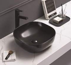 Раковина CeramaLux Серия NC, 78107МВ, 41,5 х 41,5 см, накладная, цвет черный матовый