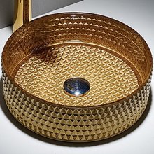 Раковина CeramaLux Серия NC, GL05, 36 х 36 см, накладная, цвет золото