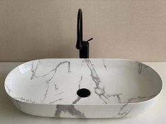 Раковина CeramaLux Серия MNC, 350, 81 х 41 см, накладная, цвет под камень