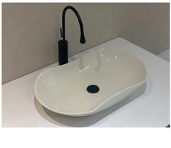 Раковина CeramaLux NC, 66 х 42 см, накладная, бежевая, 9175GI