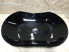 Раковина CeramaLux NС, 66 х 42 см, накладная, черная, 9175AB