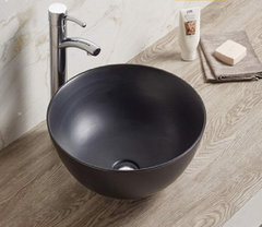 Раковина CeramaLux NС, 41.5 х 41.5 см, накладная, черная матовая, 104MB