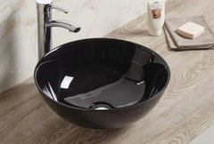 Раковина CeramaLux NС, 41.5 х 41.5 см, накладная, черная, 104B