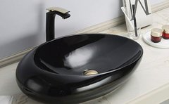 Раковина CeramaLux NС, 69 х 44 см, накладная, черная, 78456