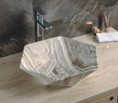 Раковина CeramaLux MNC, 48 х 41 см, накладная, под камень, 607