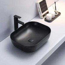 Раковина CeramaLux 78104MB накладная, черный матовый